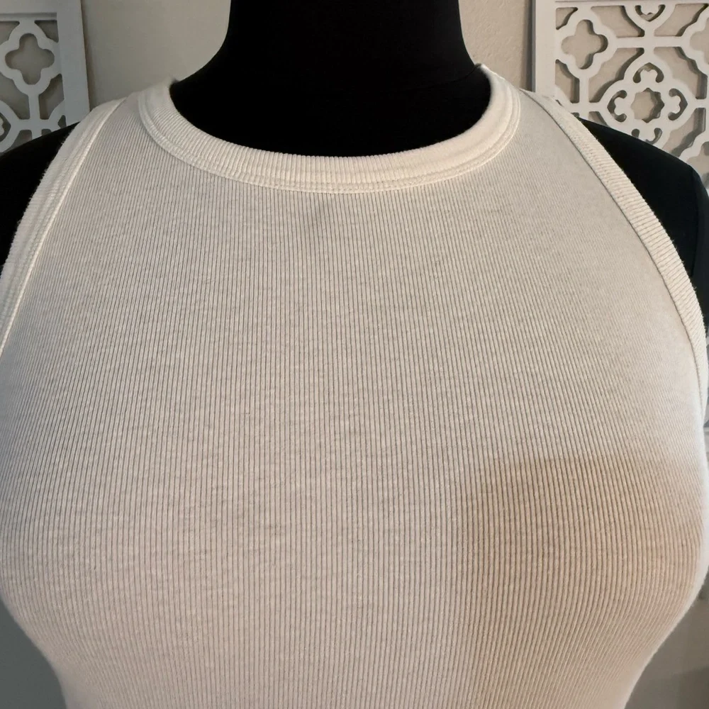 White Ribbed Tank Top - Picture 5 of 10